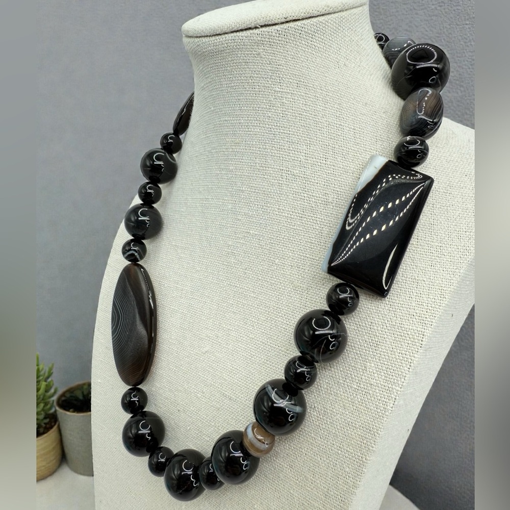 Jay King Mine Finds South African Lace Agate Sterling Silver Necklace 109g 18-20 - Picture 4 of 17